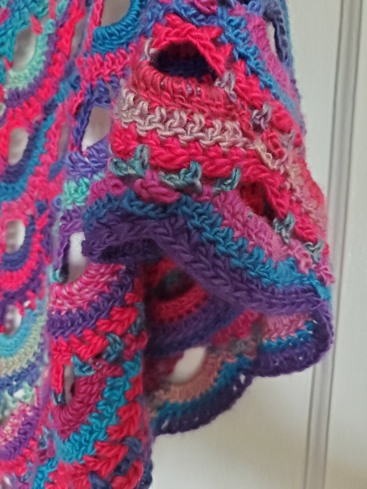 Fairweather Reversible Shawl & Scarf | Pink & Blue Crocheted Scarf