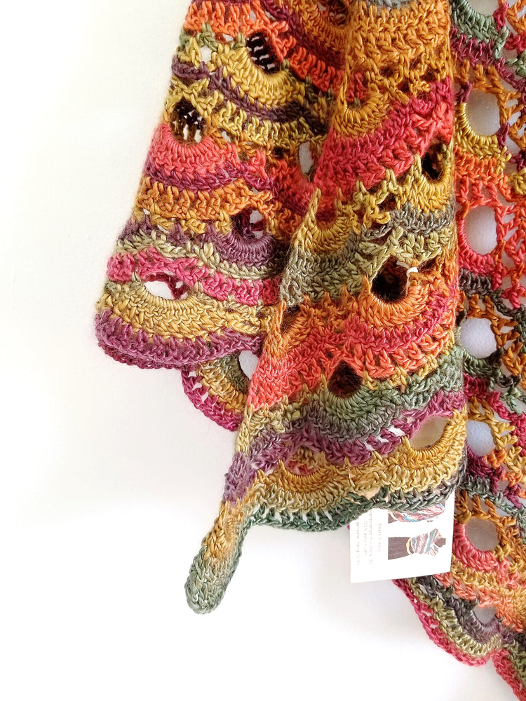 Sunrise Reversible Crocheted Shawl, Scarf & Wrap
