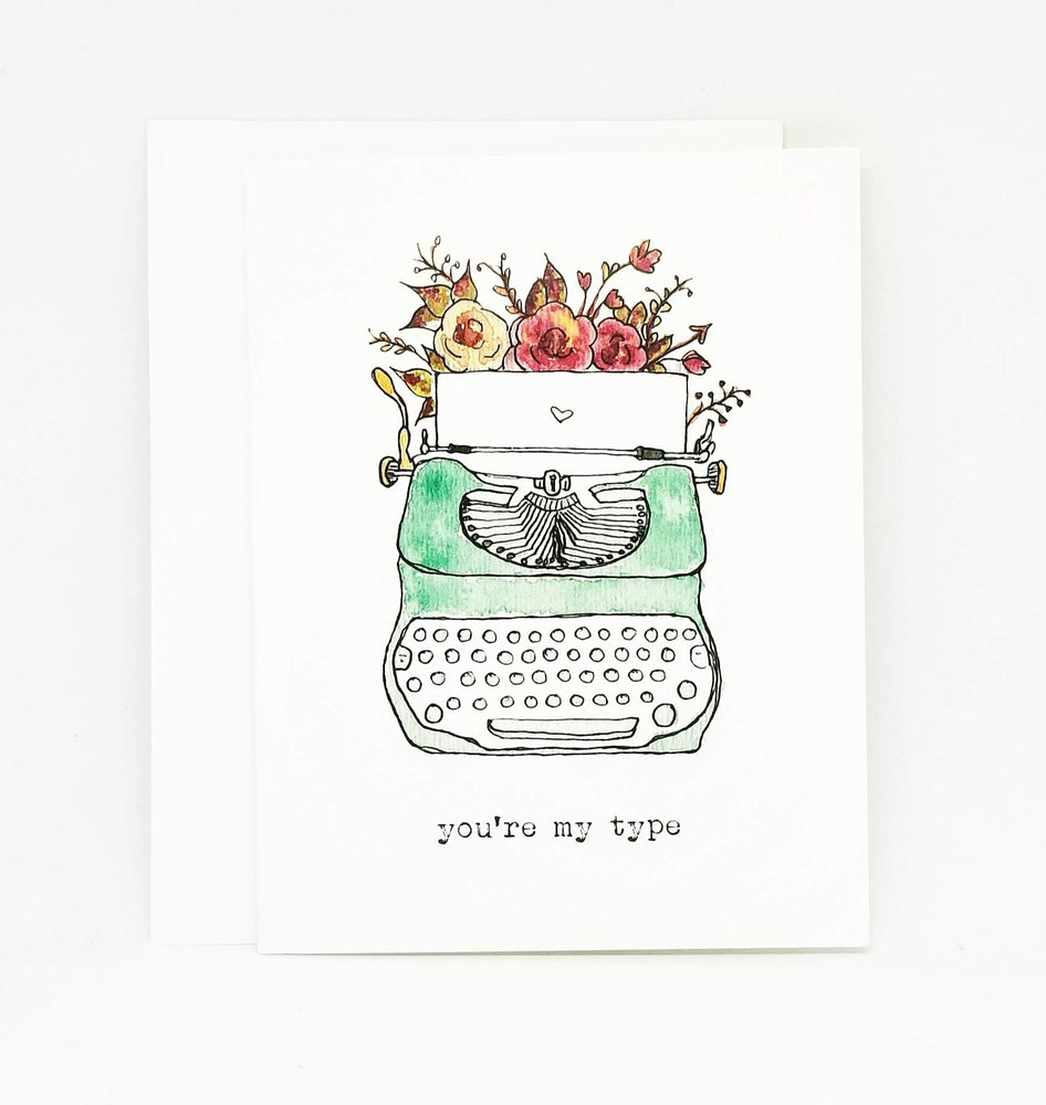 Vintage Typewriter Valentine's Day Card