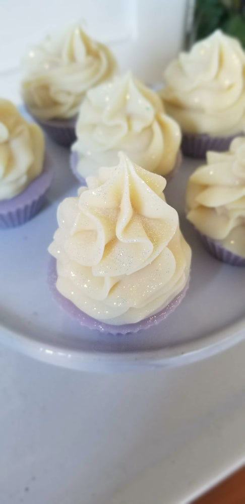 cupcake soaps with glitter on top