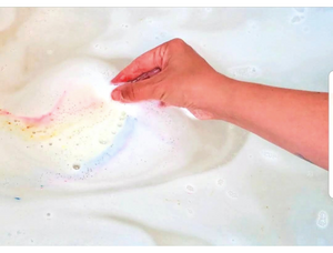 rainbow cloud bath bomb for sensitive skin