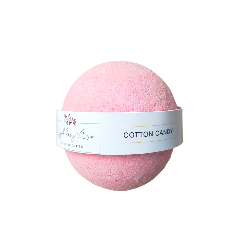 Pink cotton candy bath bomb