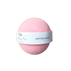 Pink cotton candy bath bomb