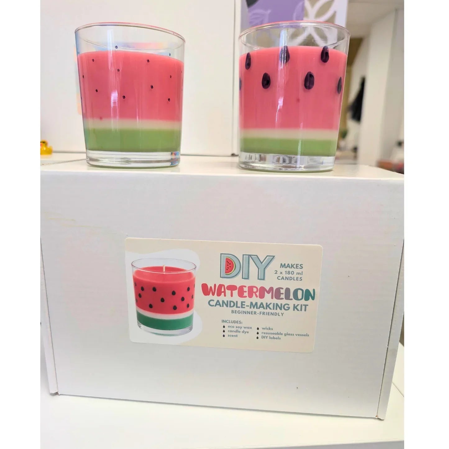 Easy DIY Watermelon Candles for Summer 🍉
