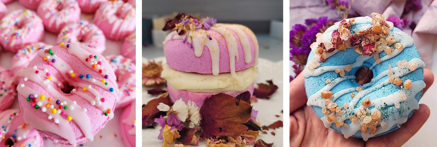 Bath desserts, mini donut bath bombs