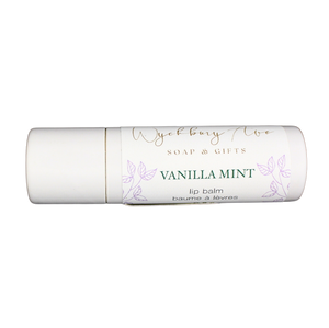 vanilla mint lip balm in compostable tube