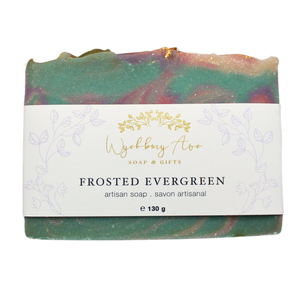 frosted evergreen holiday bar soap