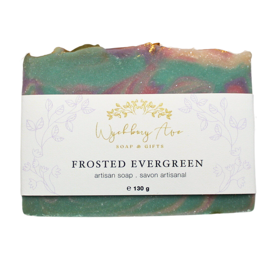 frosted evergreen holiday bar soap