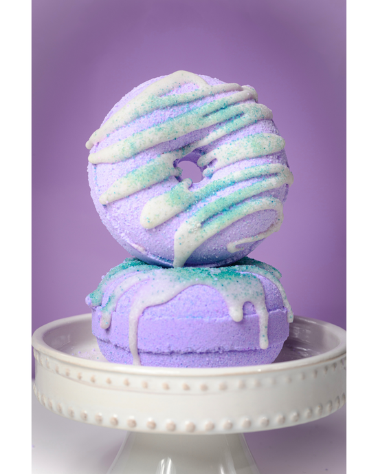 grape mini donut bath bomb