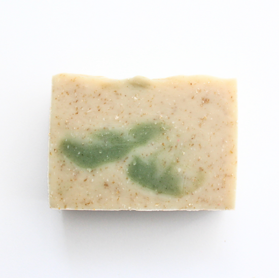 Spirulina Oatmeal Unscented Exfoliating Bar Soap | Handmade Exfoliating Soap