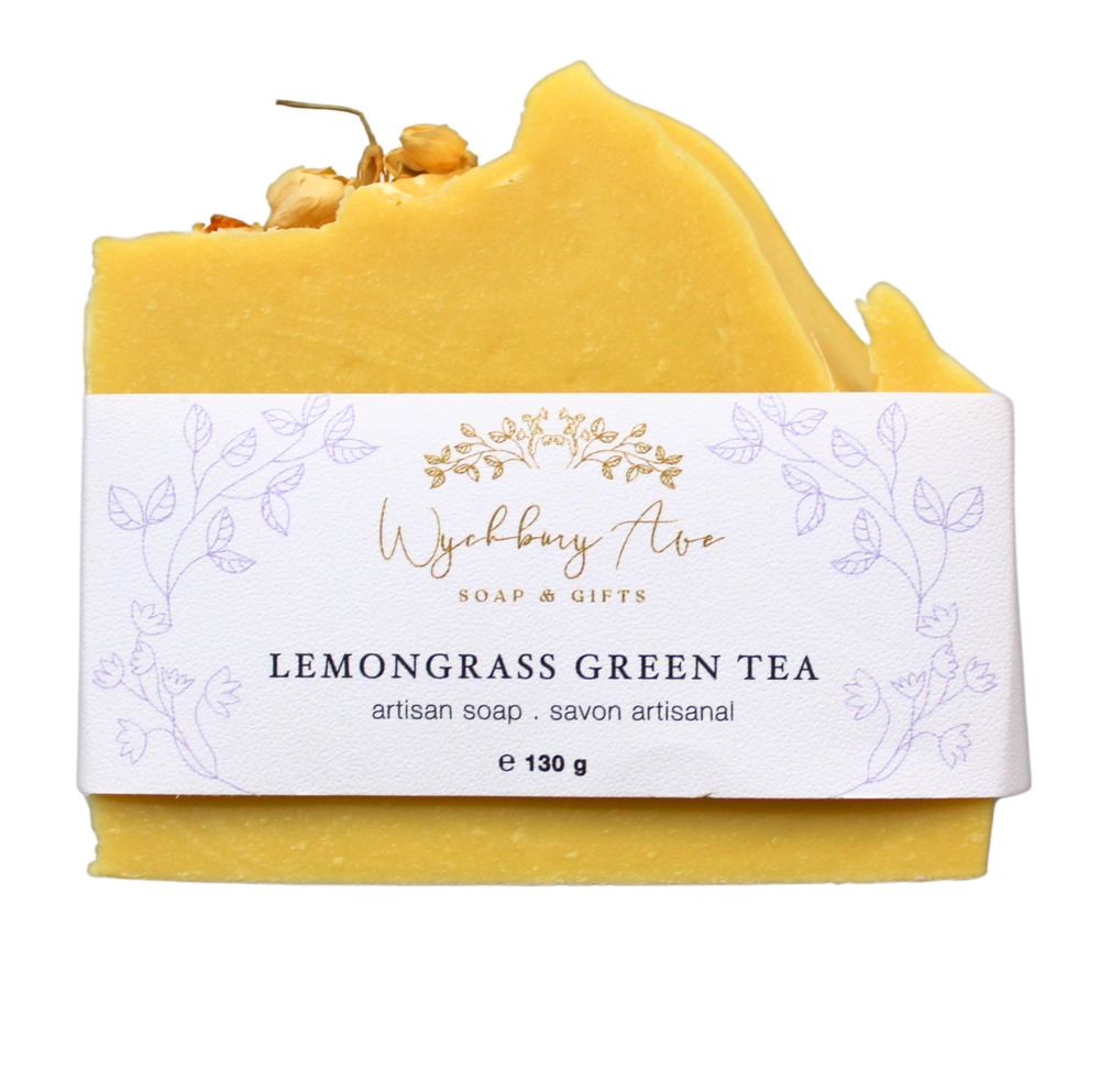 lemongrass and green tea yellow bar soap