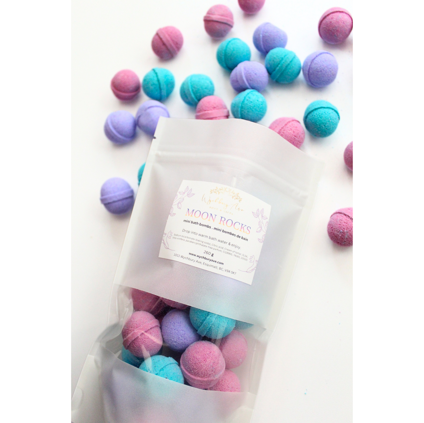 Moon Rocks Mini Bath Bombs – Black Raspberry Vanilla
