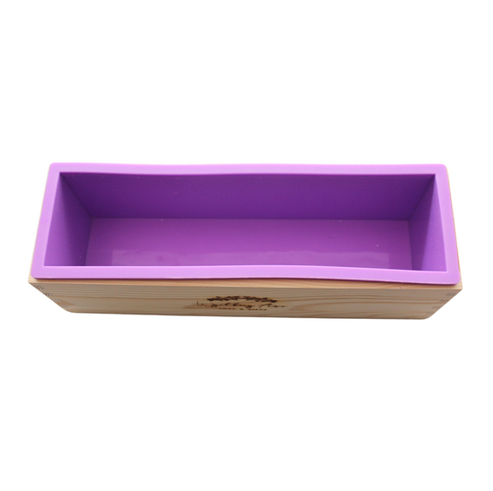 2.5 lb Silicone Soap Mold with Wooden Box – Reusable Soap Making Loaf Mold