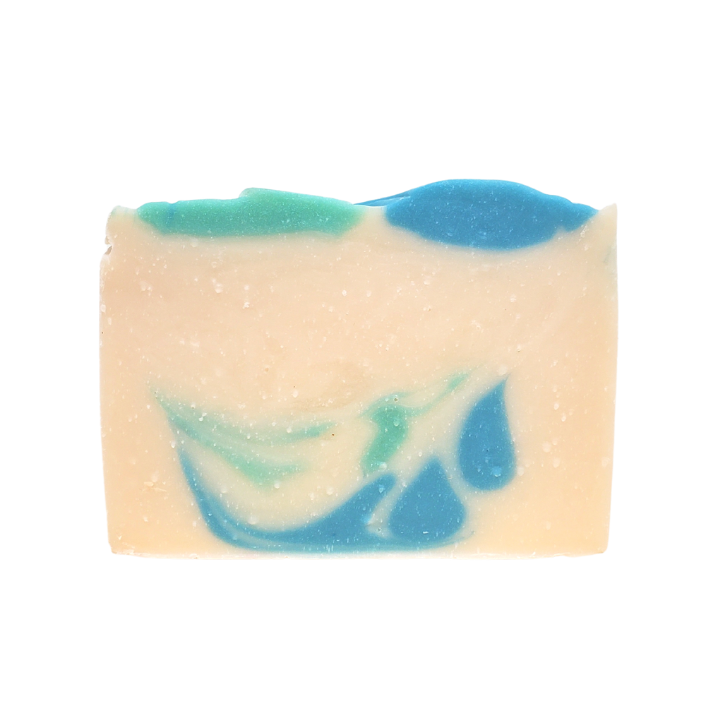 
                
                    Load image into Gallery viewer, creamy bar soap with blue and green swirls
                
            
