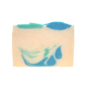 creamy bar soap with blue and green swirls