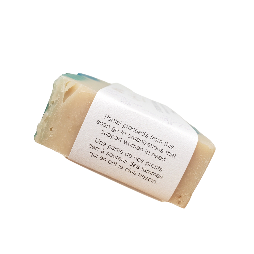 partial proceeds from this soap go to organizations that support women in need