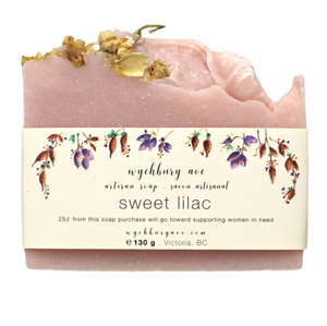 Sweet lilac pink soap with jasmine flowers on top