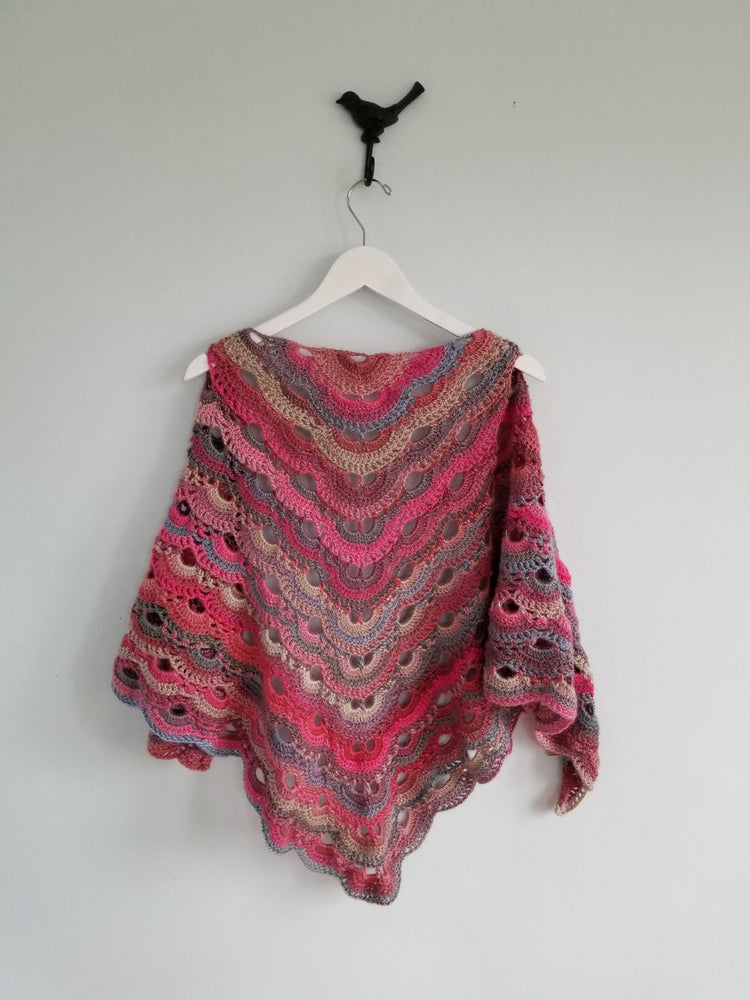 Vintage Heart Shawl | Pink Crocheted Shawl & Scarf