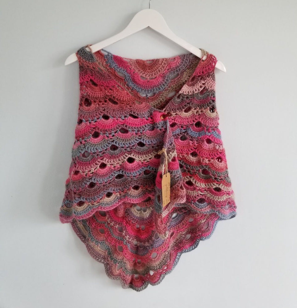 Vintage Heart Shawl | Pink Crocheted Shawl & Scarf