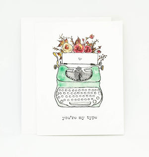 Vintage Typewriter Valentine's Day Card