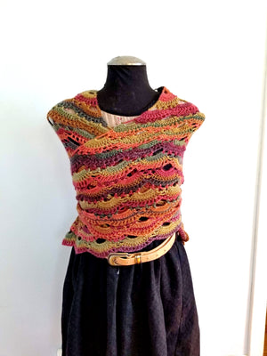 
                
                    Load image into Gallery viewer, Sunrise Reversible Crocheted Shawl, Scarf &amp;amp; Wrap
                
            