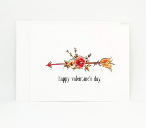 Vintage Floral Valentine's Day Card | Cupid's Arrow Valentine's Day Card