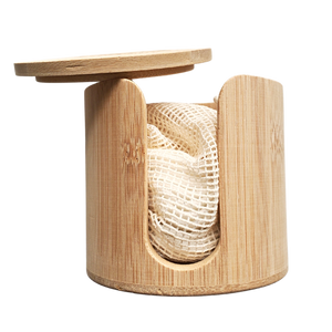 Organic Reusable Cotton Rounds with Bamboo Case