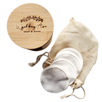 Organic Reusable Cotton Rounds with Bamboo Case