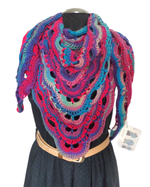 Fairweather Reversible Shawl & Scarf | Pink & Blue Crocheted Scarf