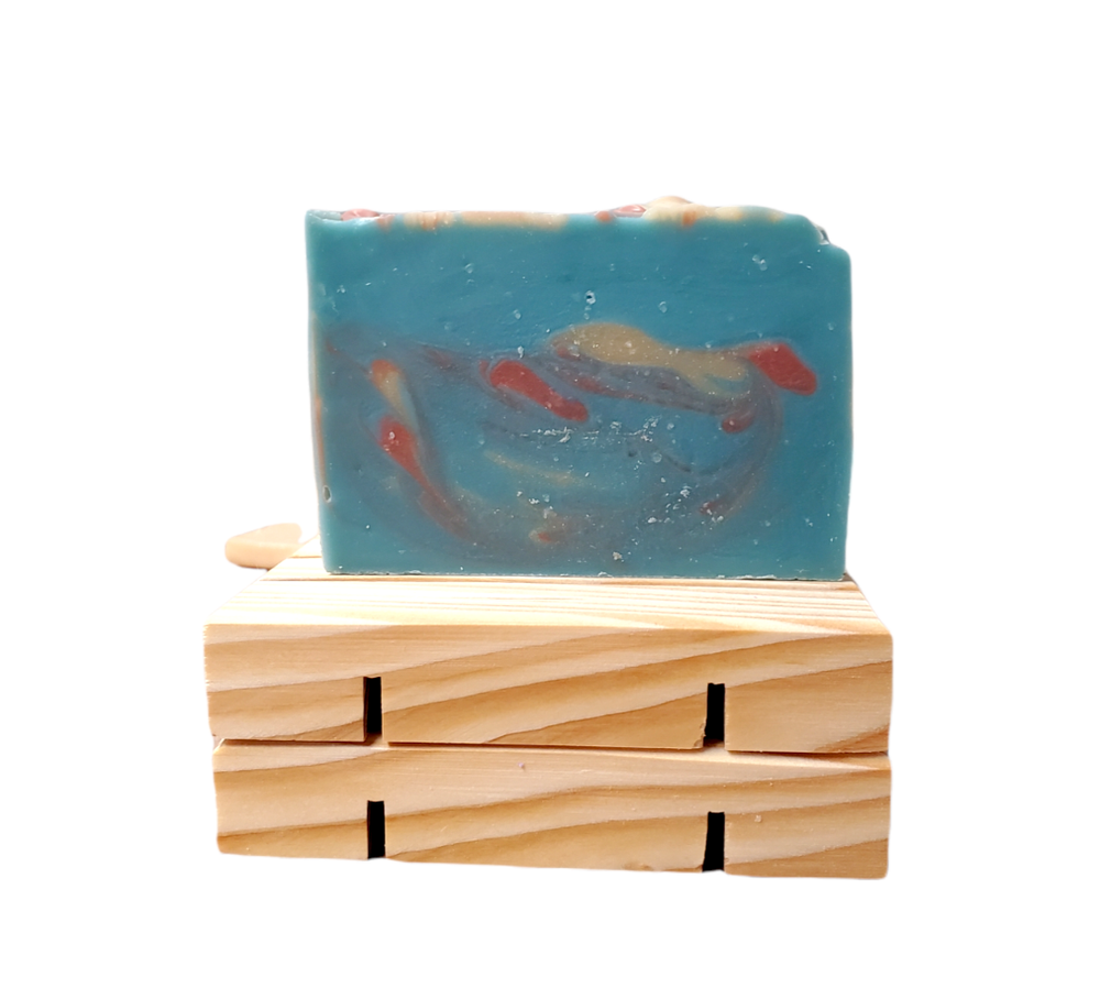 Handmade 3 Bar Soap Gift Set with Pine Soap Tray | Vegan & Palm-free Bar Soap Gift Set with Pine Soap Dish