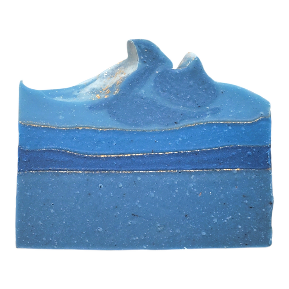 Simply the best blue bar soap with gold mica lines