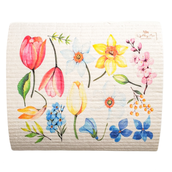 Floral Swedish Dish Cloth