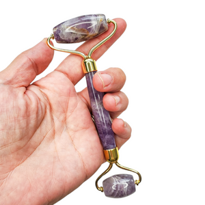 
                
                    Load image into Gallery viewer, purple amethyst facial roller
                
            