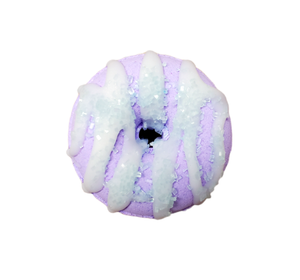 grape soda mini donut bath bomb with icing and sprinkles