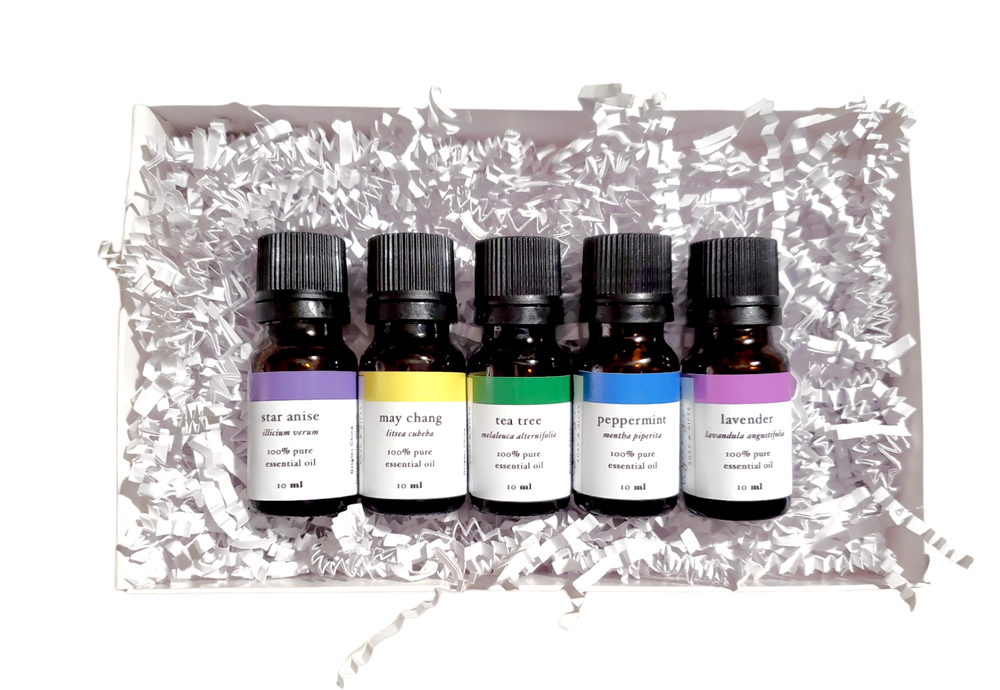 
                
                    Load image into Gallery viewer, Pure Essential Oil Collection Gift Set bottled in Victoria, BC
                
            